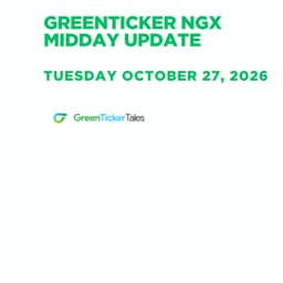 GTCO is leading by volume and value traded: NGX Midday Update Tuesday October 27, 2026