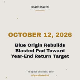 Blue Origin Rebuilds Blasted Pad Toward Year-End Return Target — October 12, 2026
