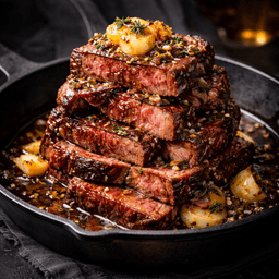 Ember-Crust Wagyu Rib Stack with Smoked Shallot Butter (FlavorVille™)