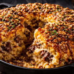 Smoked Brisket Mac & Cheese Crown The Crunch-Top Gold Standard (FlavorVille™)