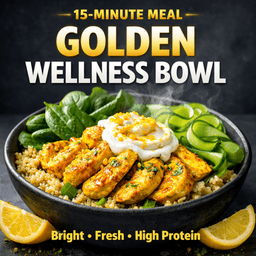 Viral Lemon Turmeric Chicken Bowl (15-Minute, Gut + Immunity Focus)
