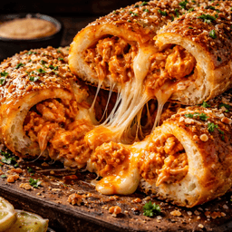 Buffalo Chicken Stuffed Garlic Bread Core