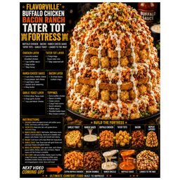 FLAVORVILLE™ BUFFALO CHICKEN BACON RANCH TATER TOT FORTRESS