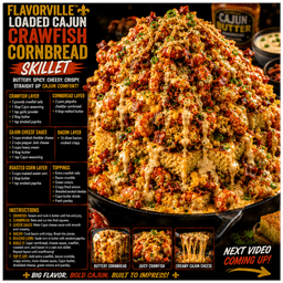 FLAVORVILLE™ LOADED CAJUN CRAWFISH CORNBREAD SKILLET