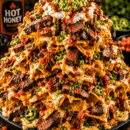 FLAVORVILLE™ CRISPY HOT HONEY STEAK NACHO SKYSCRAPER