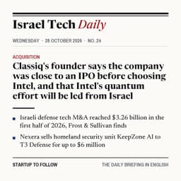 Classiq's founder on choosing Intel, Israeli defense tech M&A jumps to $3.26 billion, Nexera sells KeepZone
